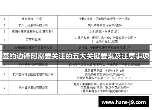 签约边锋时需要关注的五大关键要素及注意事项